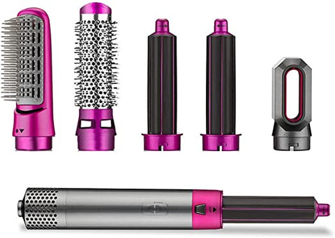 5 In 1 Electric Hair Dryer Brush | Blow Dryer Hair Comb Curling Wand Detachable Brush Kit Negative Ion Straightener Hair Curler ( Random Color)
