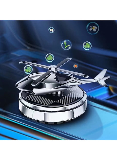 Helicopter Solar Car Air Freshener - Rotating Aviation Alloy Aromatherapy Diffuser with Essential Oil for Car Interior & Home Decor, Eco-Friendly Design