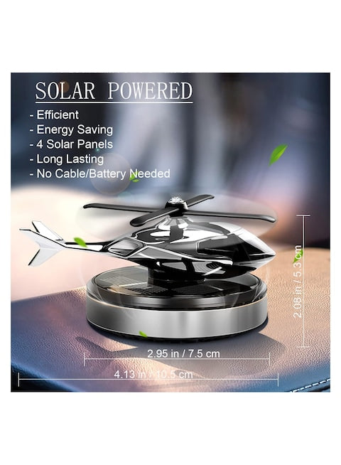 Helicopter Solar Car Air Freshener - Rotating Aviation Alloy Aromatherapy Diffuser with Essential Oil for Car Interior & Home Decor, Eco-Friendly Design